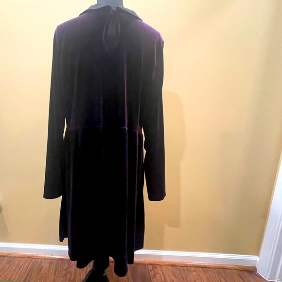 Wednesday Addams Purple Velvet Babydoll Dress Dark Academia Goth 90s Y2K Punk 1X - Picture 5 of 7